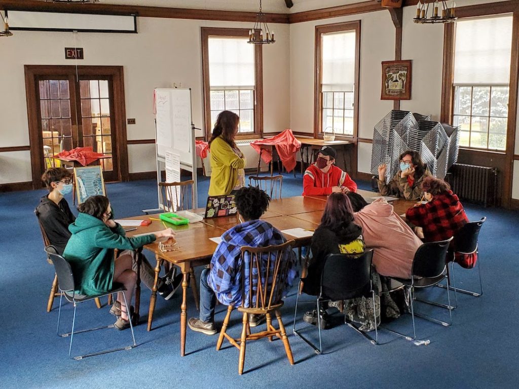 A small group of students learning in class
