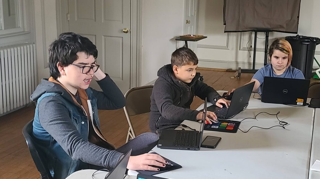Students work on computers